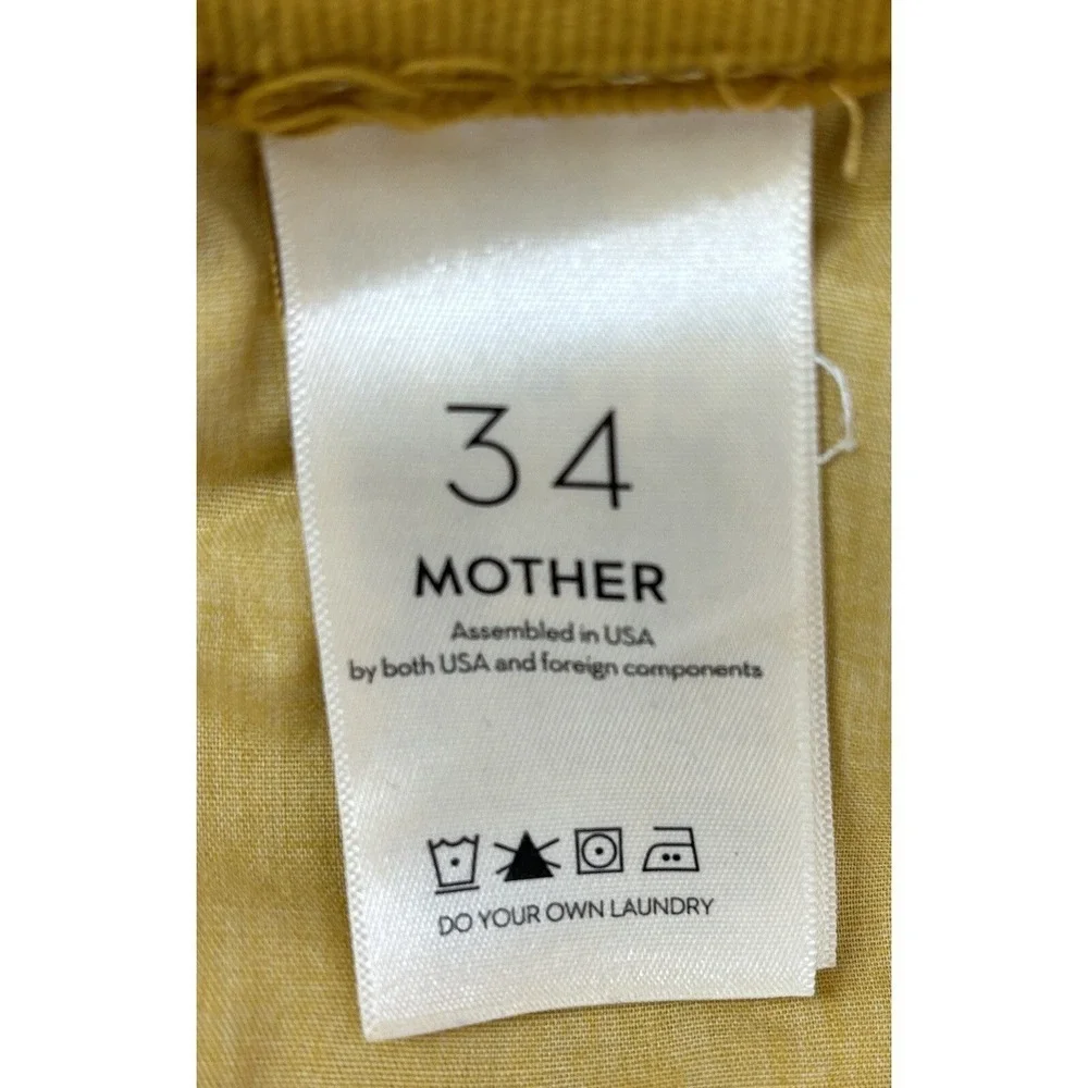 MOTHER The‎ Mid Rise Dazzler Ankle Corduroy Pants Size 34 Hey Honey NWT